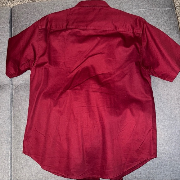 Tri-Mountain Red Short Sleeve Button Down Shirt Men’s Large - Picture 3 of 3
